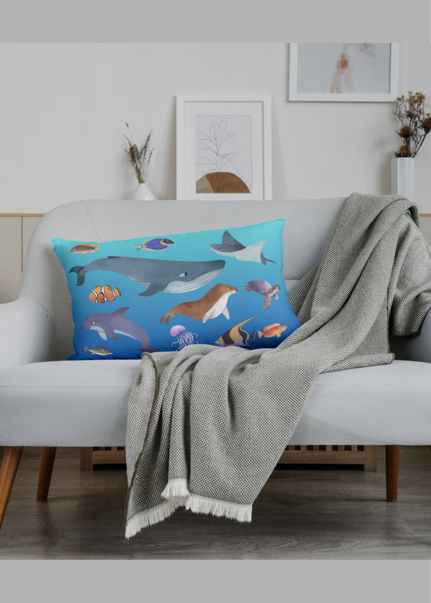 3 Sea Creatures Wall Art - Kids Room & Nursery - Print on Demand - Instant Download