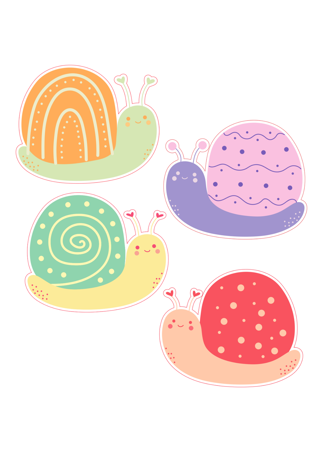 Snail Cartoon Wall Art for Nursery & Kids Room - Digital Print