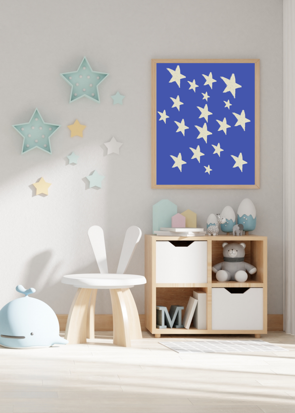 Starry Starry Night Portrait - Digital Wall Art for Kids Room, Nursery, Home Decor & Print on Demand