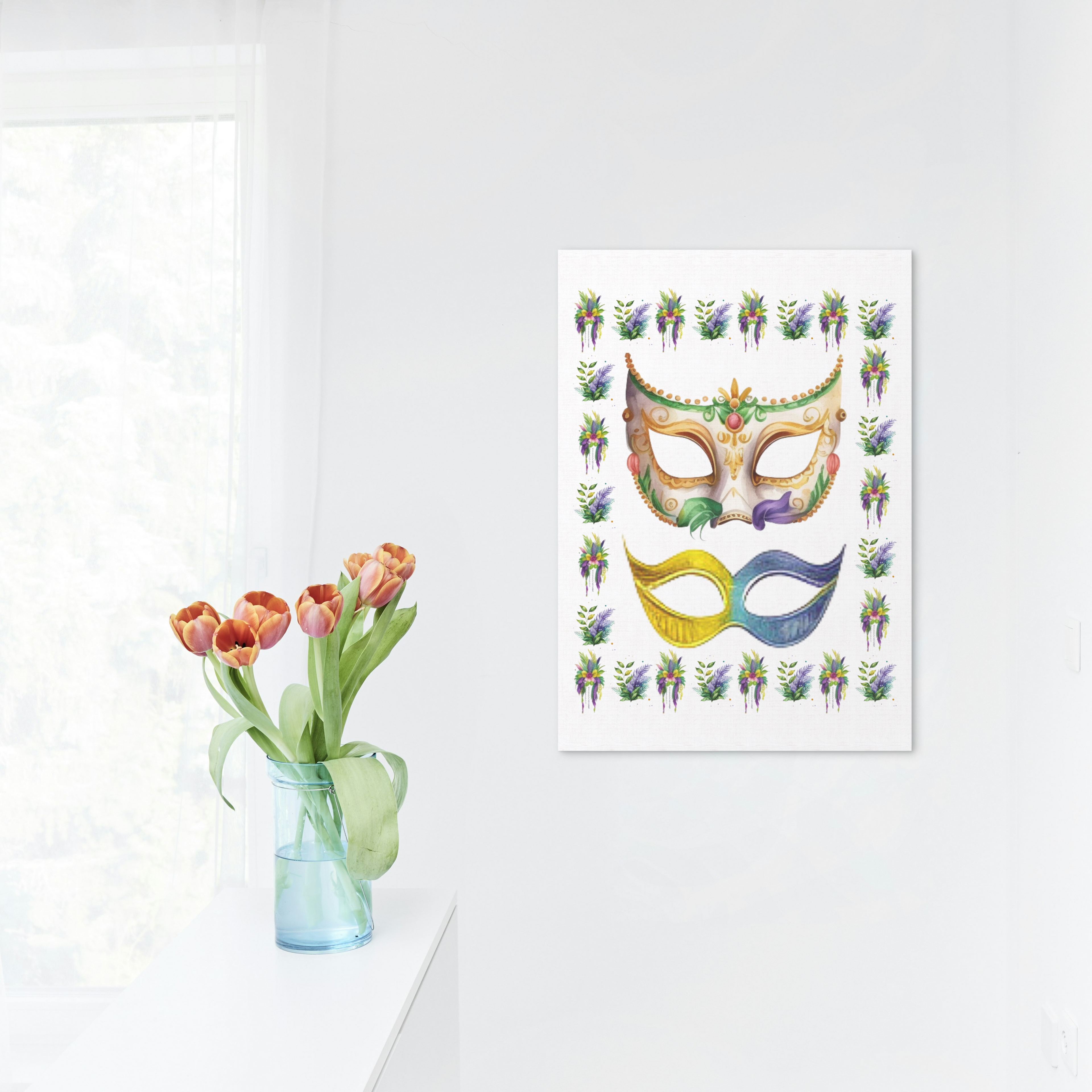 5 Mask Portraits Wall Art Bundle - 5 Sizes for Home Decor & Print on Demand