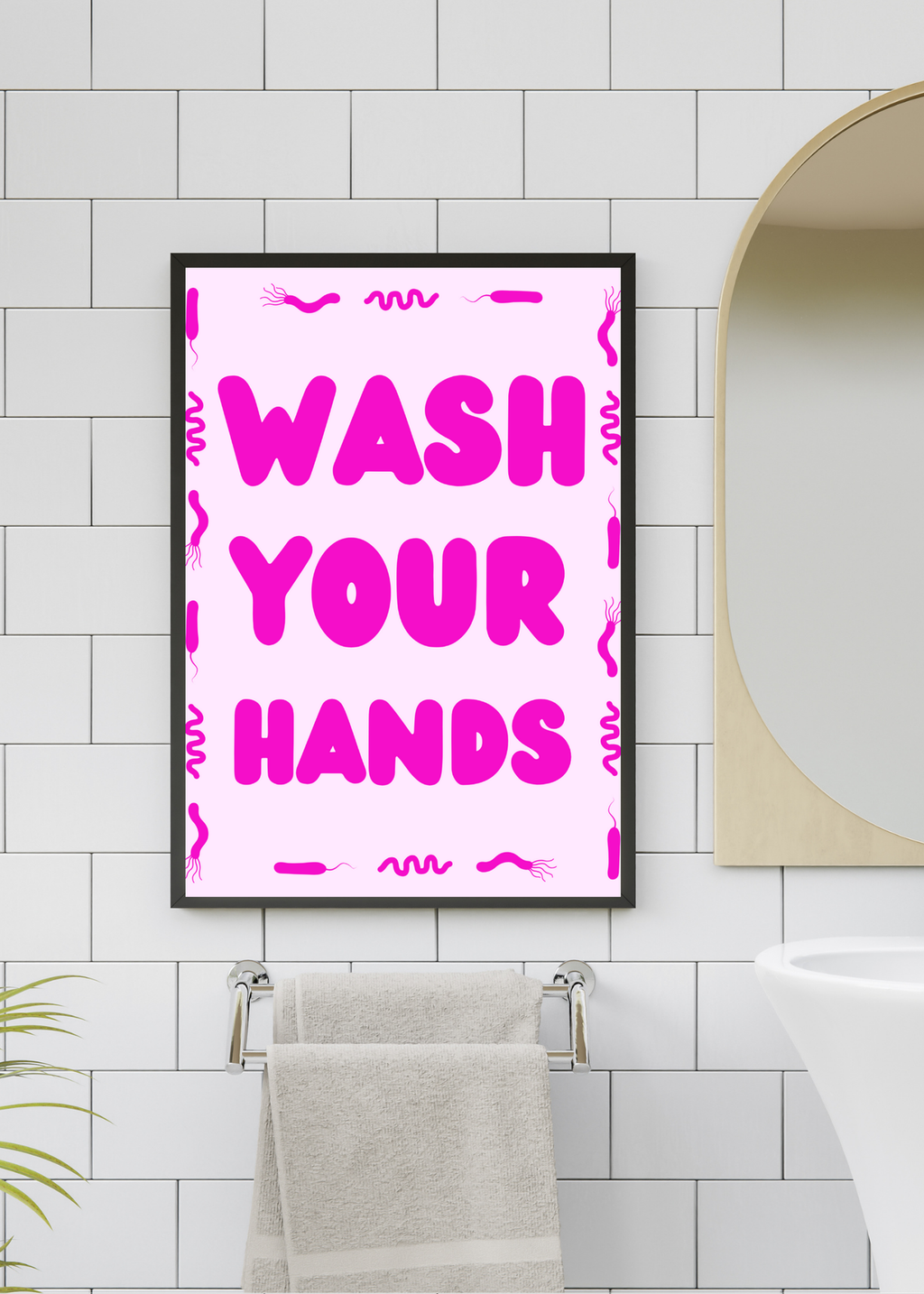 19 Wash Your Hands Wall Art Bundle - 5 Sizes for Bathroom, Kids Room & Print on Demand