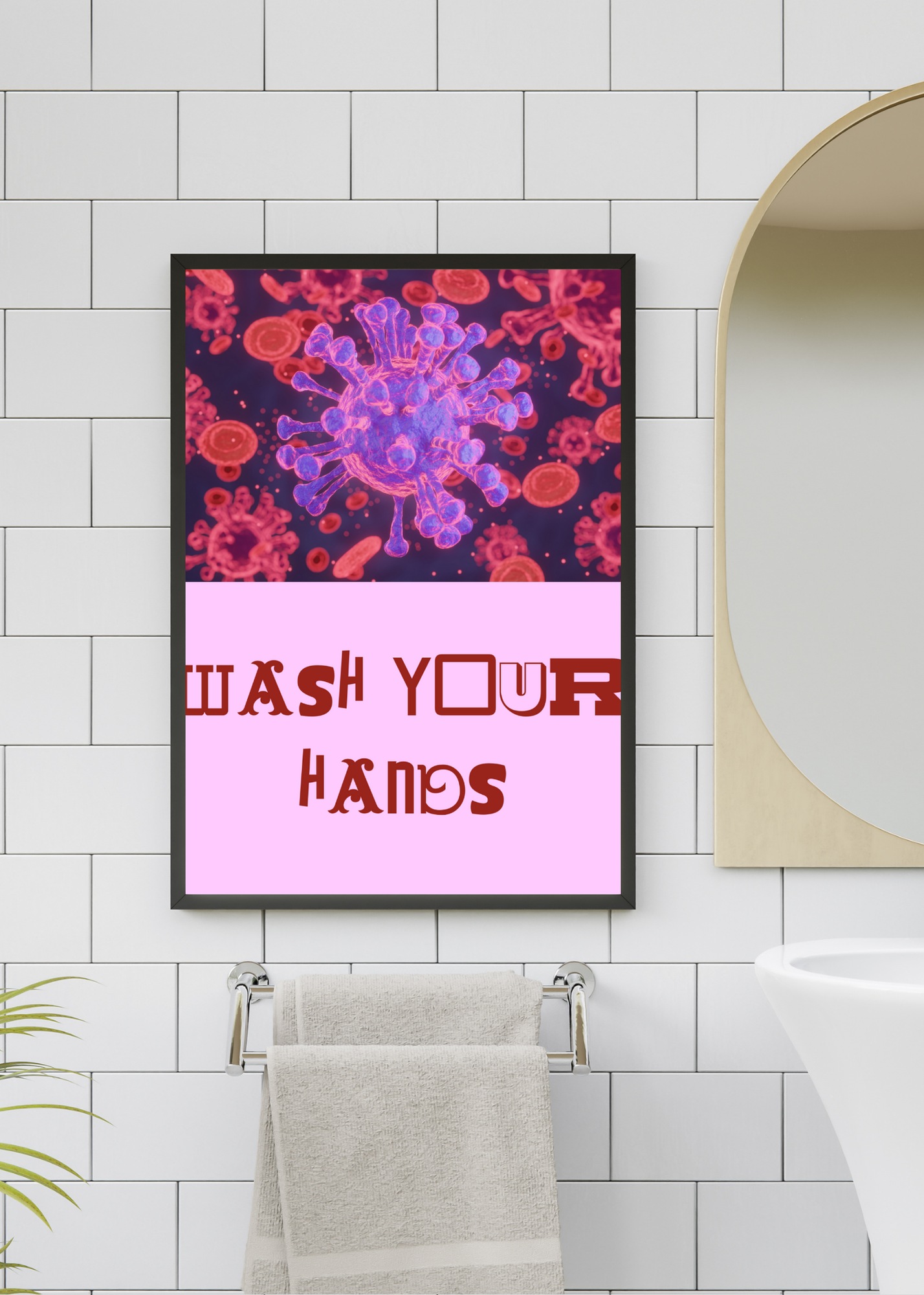 19 Wash Your Hands Wall Art Bundle - 5 Sizes for Bathroom, Kids Room & Print on Demand