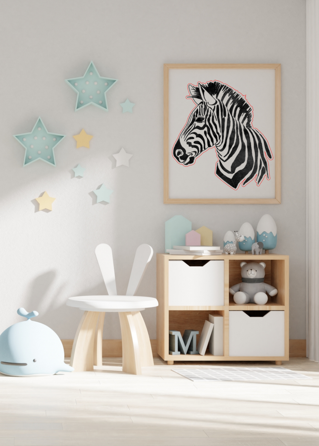8 Zebra Portraits Bundle - Digital Wall Art for Kids Room, Home Decor & Print on Demand