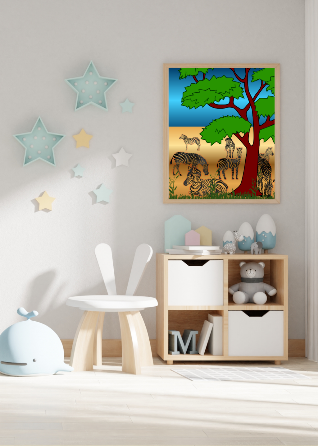 8 Zebra Portraits Bundle - Digital Wall Art for Kids Room, Home Decor & Print on Demand